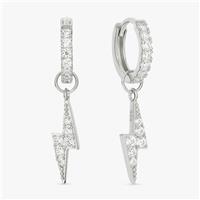 Revere Sterling Silver Lightning Bolt Huggies Earrings