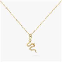 Revere 9ct Gold Plated Silver Mini Snake Pendant Necklace