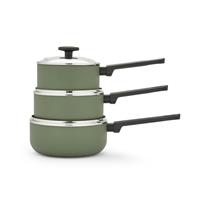 Morphy Richards 3 Piece Aluminium Saucepan Set - Green