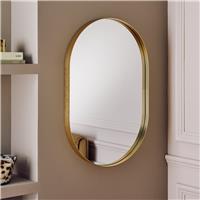 Argos Home Gold Aluminium Pill Shaped Wall Mirror - 60x40cm