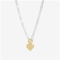 Lipsy Mood Two Tone Heart Link Necklace