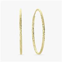 Revere Gold Plated Silver Diamond Cut Sleeper Hoop Earrings