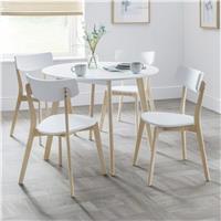 Julian Bowen Casa Pair of Dining Chairs - White & Oak