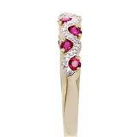 Revere 9ct Gold 0.03ct Diamond and Ruby Eternity Ring - M