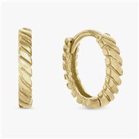 Revere Gold Plated Sterling Silver Twist Huggies Earrings
