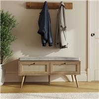 GFW Noor 2 Drawer Shoe Storage Cabinet - Natural