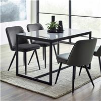 Julian Bowen Chicago Glass Dining Table & 4 Grey Chairs
