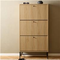Furniture To Go Albany 3 Door Shoe Storage Cabinet - Natural