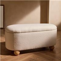 Habitat Poppy Boucle Ottoman - Natural