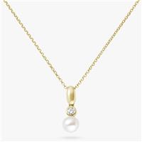 Revere Gold Plated Sterling Silver Pearl Pendant Necklace