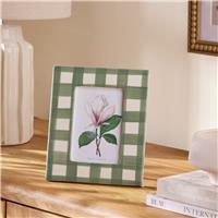"Argos Home Gingham Green Ceramic Picture Frame - 4x6"""