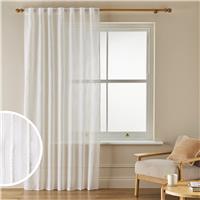 Argos Home Stripe Tab Top Sheer Voile Curtain - White - 140x137cm