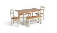 Argos Home Chicago Extending Table, 2 Benches & 2 Chairs