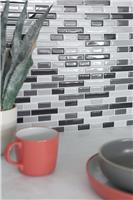In Home Smoked Glass 3D Grey Tiles Wall Sticker - Pack of 4