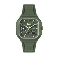 Lacoste Octagonal Shaped Dial Green Silicone Strap Watch