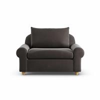 Habitat Whitby Velvet Cuddle Chair - Slate Grey - Ash Leg