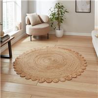 Think Rugs Savannah Round Natural Jute Flatweave Rug - 120cm