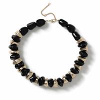 Freedom Black and Gold Nugget Bead Necklace
