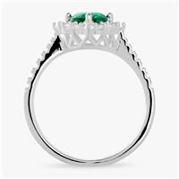 Revere Sterling Silver Emerald Green Cluster Ring - Medium