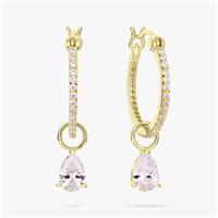 Revere Gold Plated Sterling Silver Drop Hoop Earrings