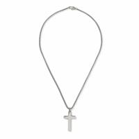 Uncommon Souls Silver Tone Cross Pendant Necklace