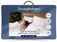 Snuggledown Hotel Cotton Medium Pillow - 4 Pack