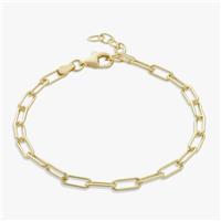 Revere 9ct Gold Plated Sterling Silver Long Link Bracelet