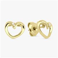 Revere 9ct Gold Plated Silver Open Heart Stud Earrings