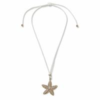 Freedom White Cord Starfish Pendant Necklace