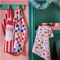 Argos Home Santa Pack of 3 Tea Towels