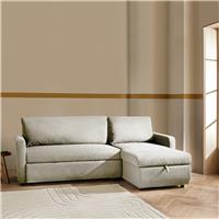 Habitat Enia Fabric Right Hand Corner Chaise Sofa Bed - Natural