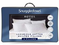 Snuggledown Hotel Luxury Cotton Quilted Pillow - 4 Pack