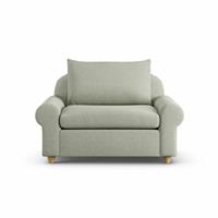 Habitat Whitby Fabric Cuddle Chair - Sage Green - Ash Leg