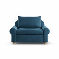 Habitat Whitby Velvet Cuddle Chair - Ink Blue - Ash Leg