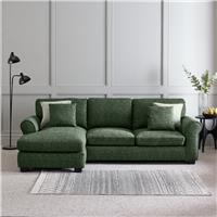 Argos Home Lisbon Fabric Left Hand Corner Chaise Sofa Bed - Green