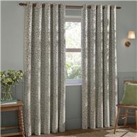 Wylder Grace Leaf Floral Eyelet Curtains - Grey - 168X137cm