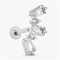 Revere Sterling Silver Tapered Baguette Flatback Earring