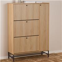 Furniture To Go Albany 4 Door Shoe Storage Cabinet - Natural