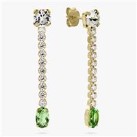 Revere Gold Plated Sterling Silver Green Drop Earrings
