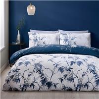 Catherine Lansfield Kyoto Floral Blue Bedding Set - Kingsize