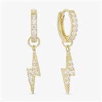 Revere Gold Plated Sterling Silver Bolt Huggies Earrings