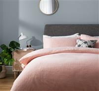 Argos Home Fleece Plain Blush Bedding Set - Kingsize