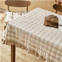 Argos Home Gingham Wipeclean Tablecloth - Beige