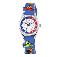 Tikkers Kids 3D Racing Cars Blue Silicone Strap Watch