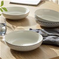 Argos Home Tilda Blossom 4 Piece Porcelain Pasta Bowls - Grey