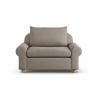Habitat Whitby Fabric Cuddle Chair - Mocha - Ash Leg
