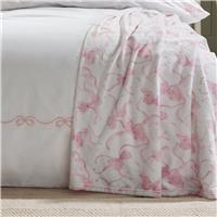 Catherine Lansfield Bow Throw - White & Pink - 240x200cm