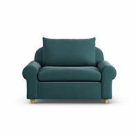 Habitat Whitby Fabric Cuddle Chair - Teal - Ash Leg