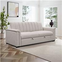 Dorel Charlotte Fabric 3 Seater Sofa Bed - Natural