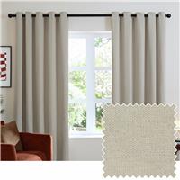 Furn Soft Chenille Blackout Eyelet Curtains - Natural - 168x183cm
